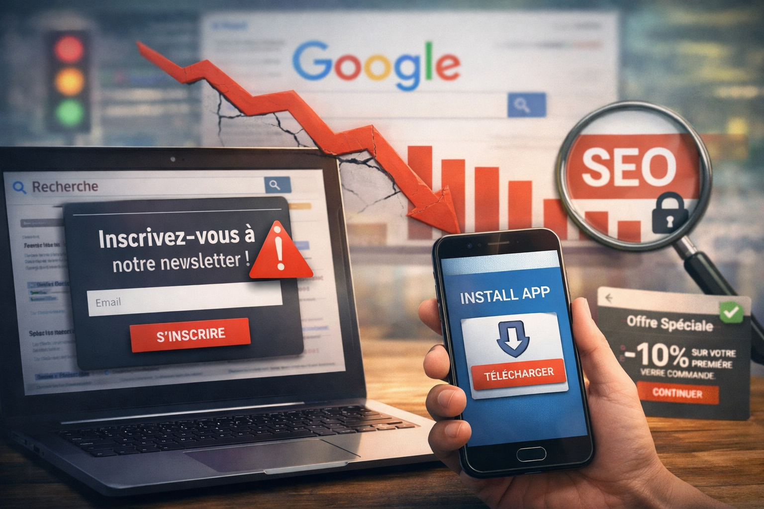 Les pop-ups font-ils chuter vos positions Google ? Guide pratique des interstitiels et des dialogs
