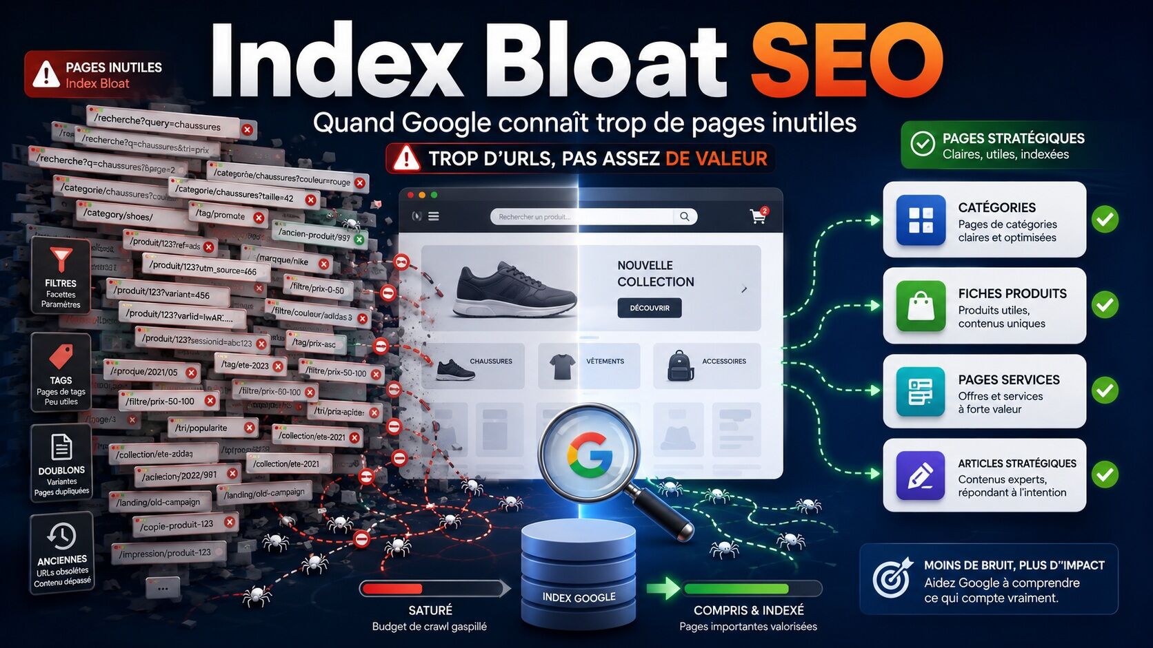Index bloat SEO : quand Google connaît trop de pages inutiles sur votre site