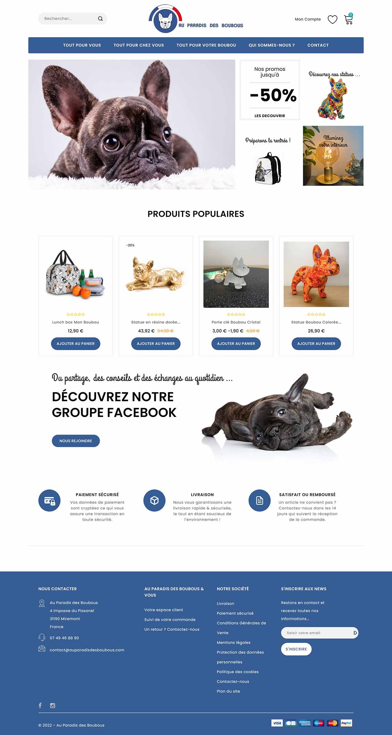 page d'accueil du site auparadisdesboubous.com