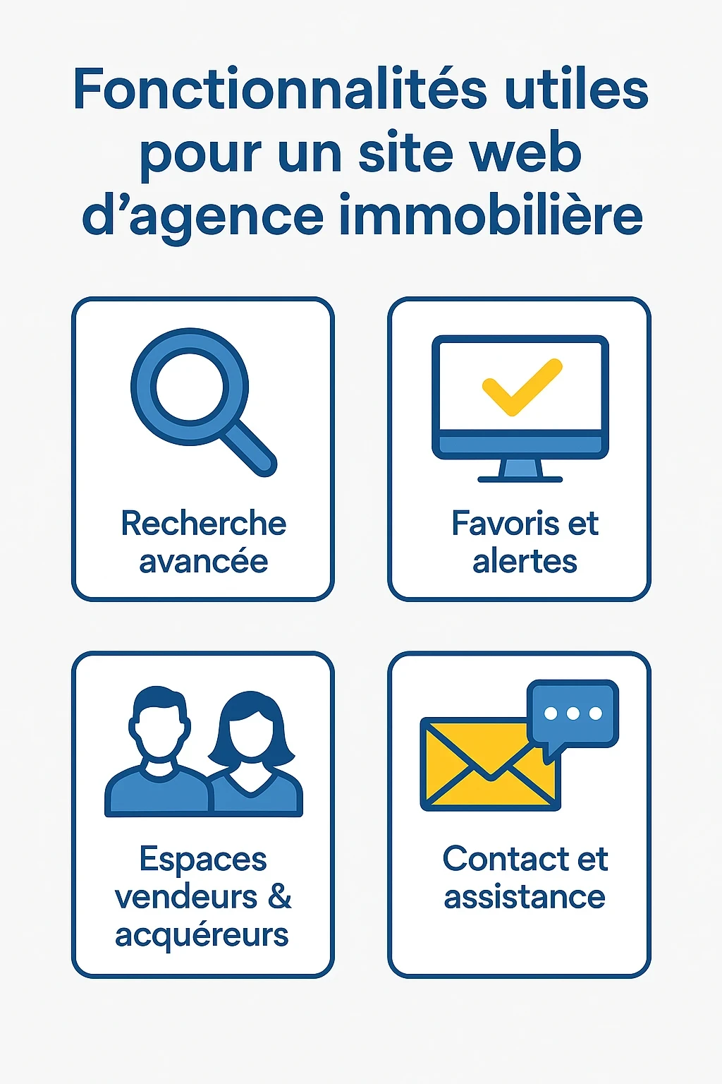4 fonctionnalités principales pour un site web immobilier