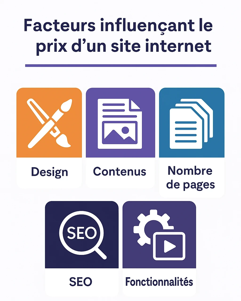 les factuers qui influences le prix d'un site web