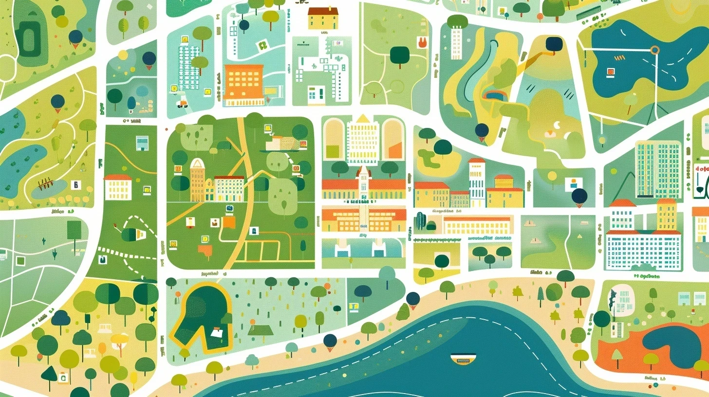 représentation des quartiers d'une ville