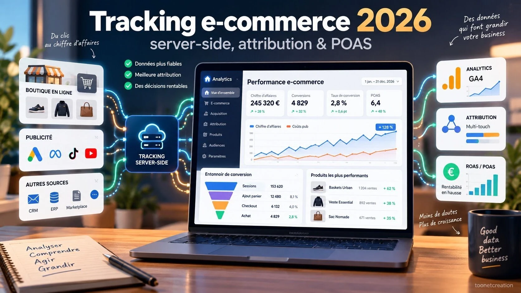 Tracking e-commerce : GA4, server-side, attribution, POAS… quels outils choisir ?