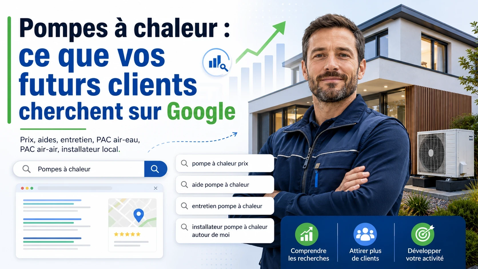 Installateurs de pompes à chaleur : ce que vos futurs clients cherchent vraiment sur Google
