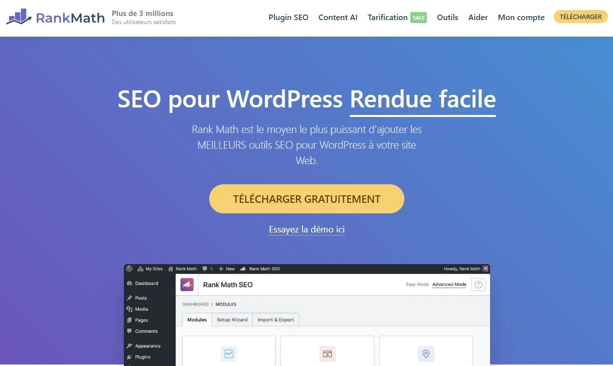 interface de Rank math