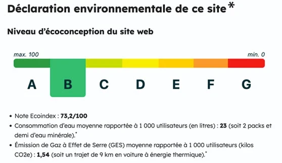 declaration green it avec niveau d'écoconception de a à g