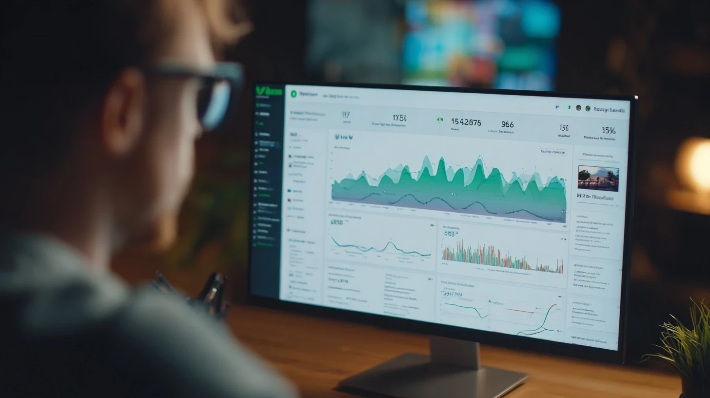 dashboard présentant la performance d'un site web