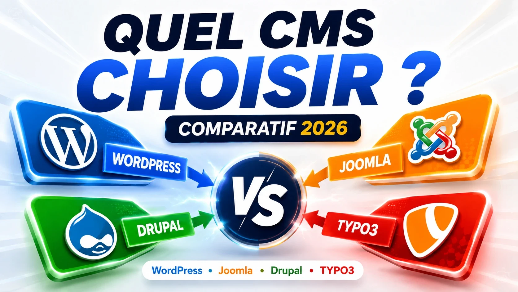 Joomla vs WordPress vs Drupal vs TYPO3 : quel CMS open source choisir ?