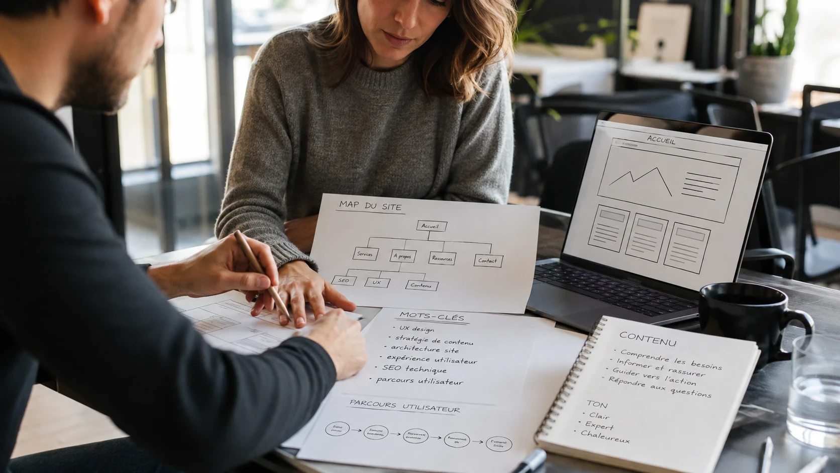 ordinateur portable qui affiche un rapport d'audit digital SEO