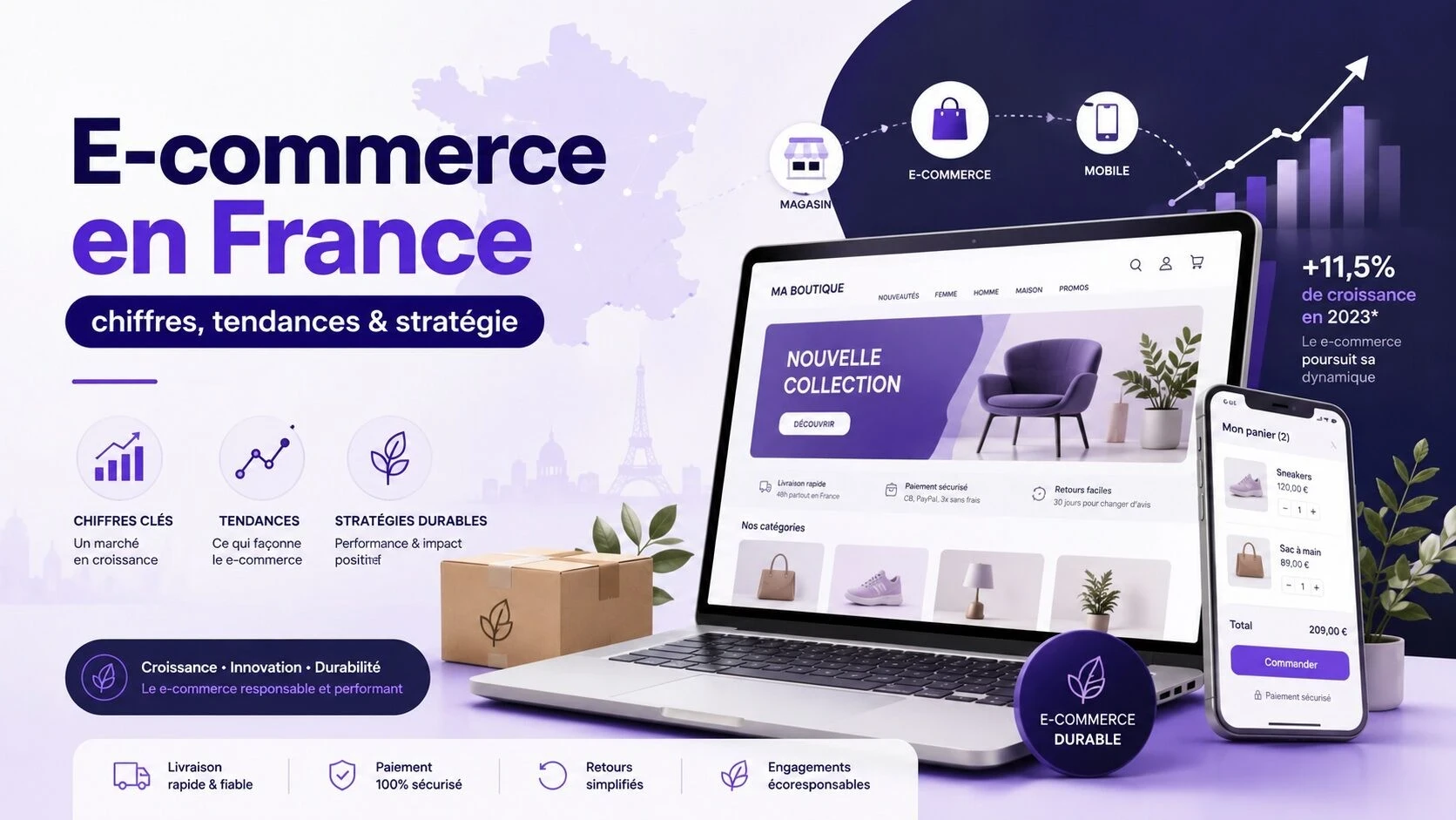 E-commerce en France : chiffres clés, tendances et stratégies durables