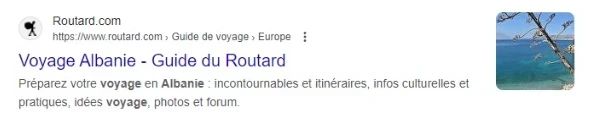 extrait résultats de recherches google guide du routard voyage en albanie