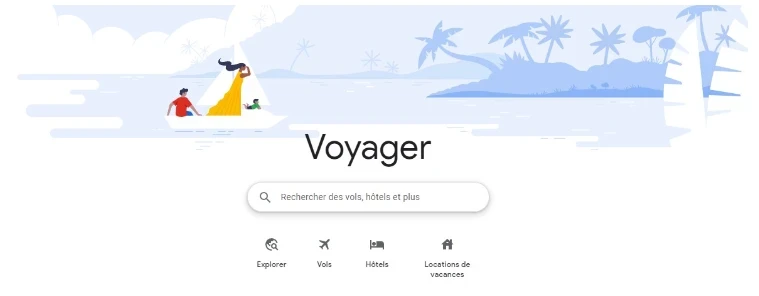 page daccueil voyager de google flights