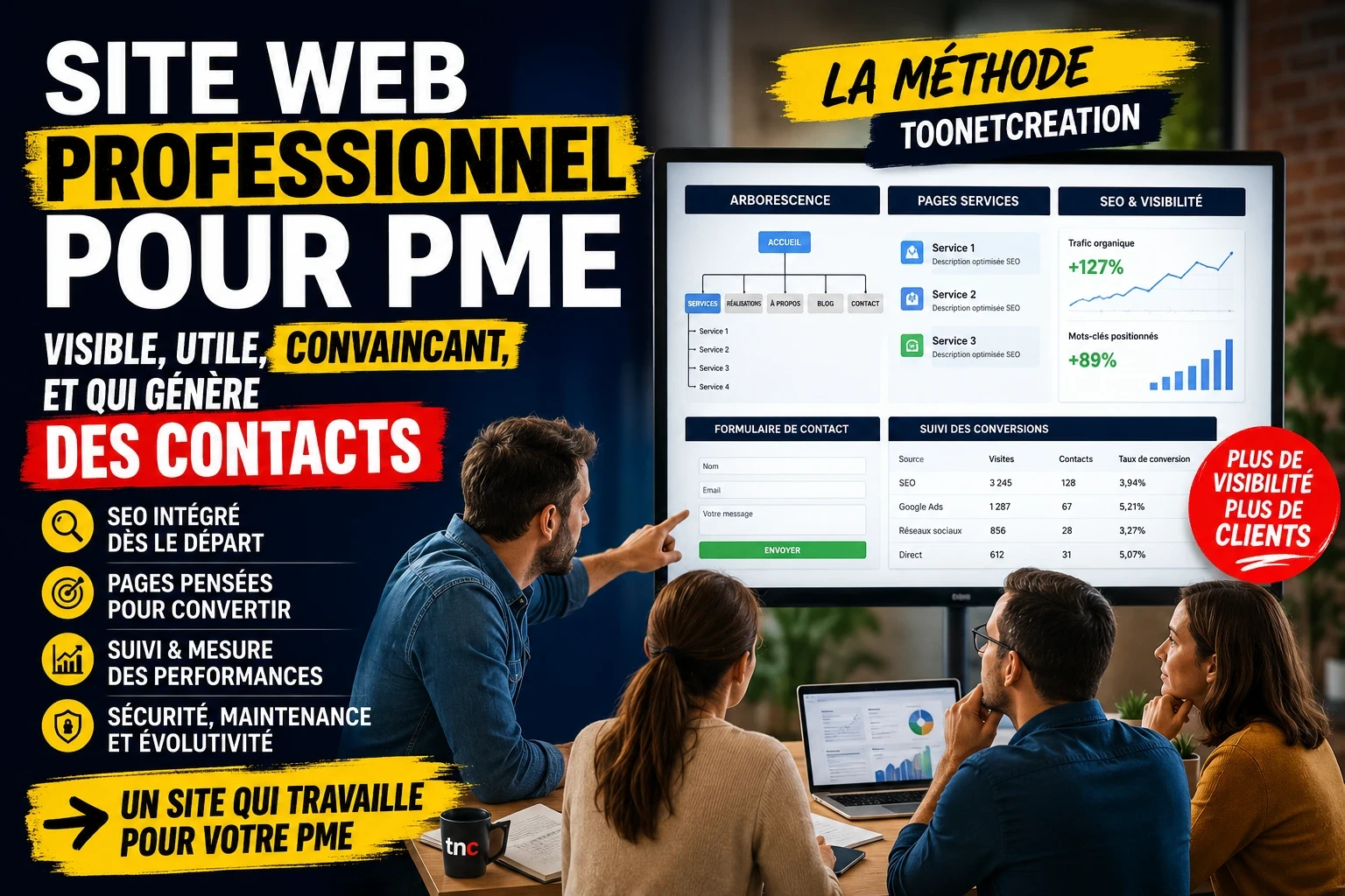 Créer un site web professionnel pour PME : méthode, SEO, CMS et conversion