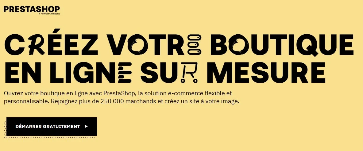 capture d'écran du site web prestashop