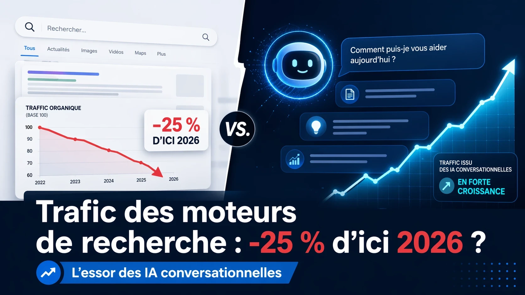 Le trafic des moteurs de recherche va-t-il chuter de 25 % d’ici 2026 ?