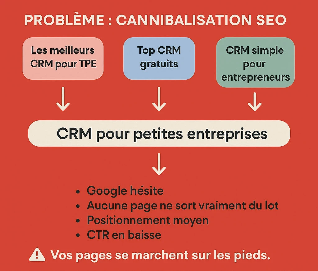 infographie présentant la cannibalisation