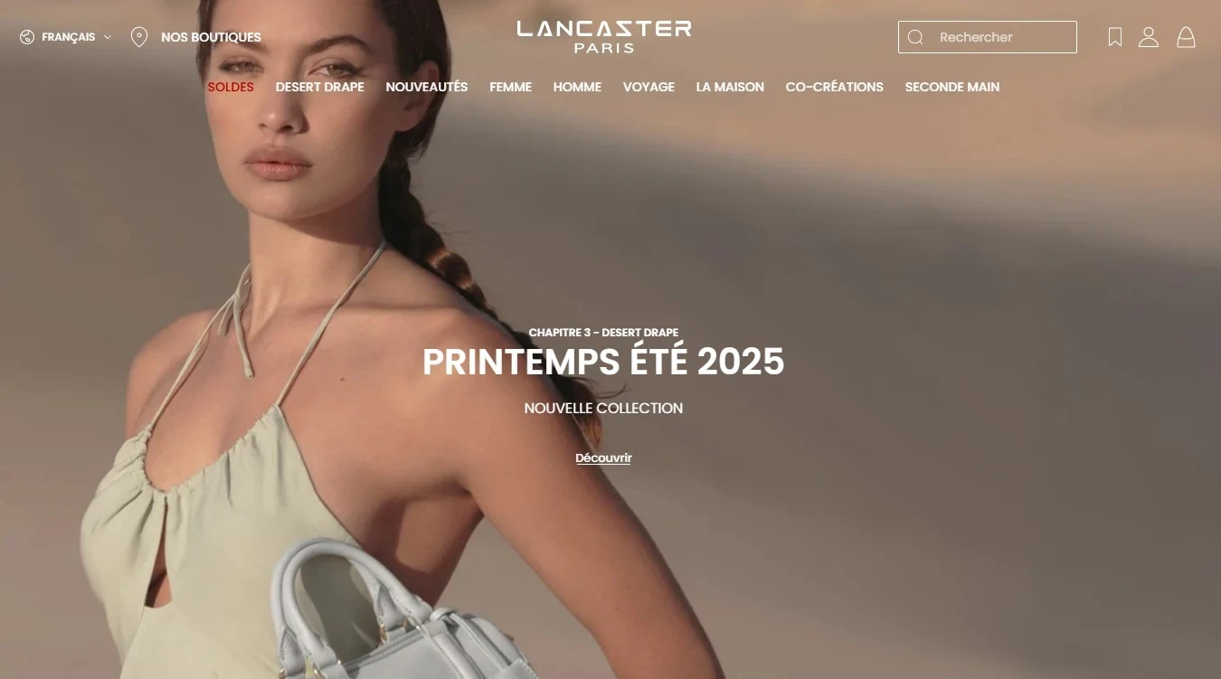 exemple de site shopify avec le site de la marque Lancaster Paris