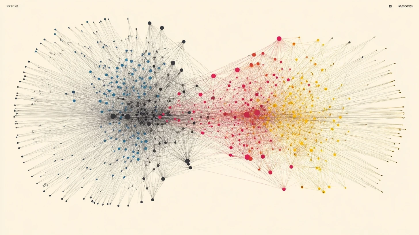 exemple de représentation graphique de pages et des liens entre les pages d'un site web