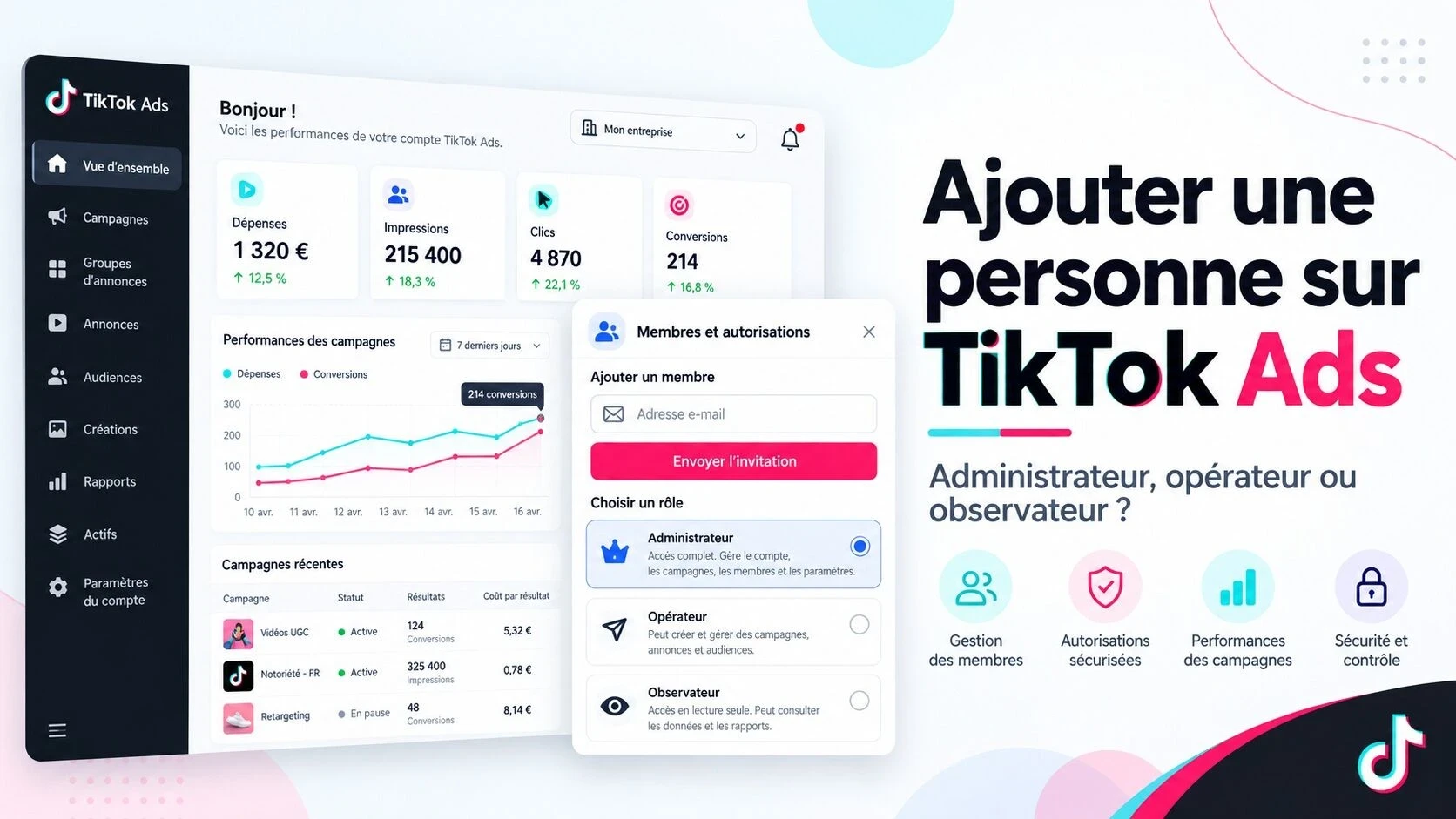 Comment ajouter une personne sur TikTok Ads comme administrateur ou observateur ?