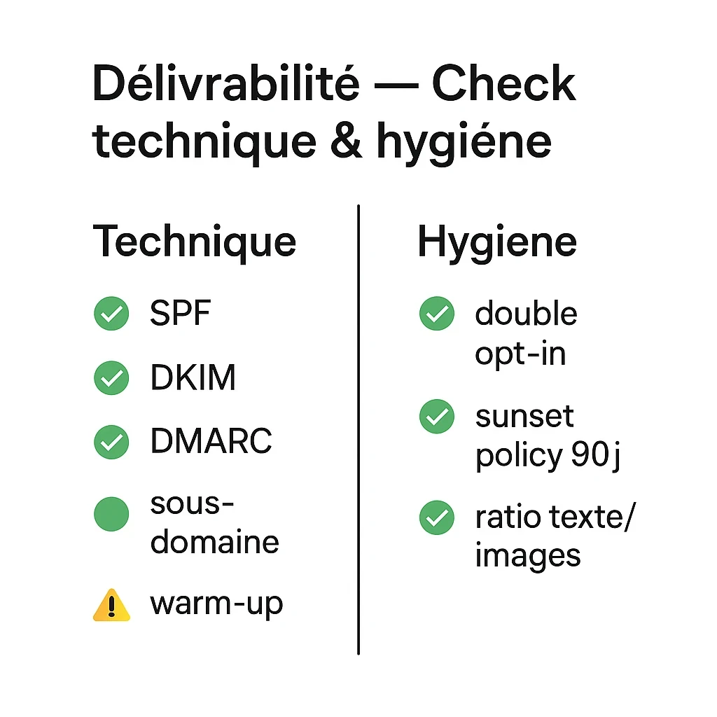 checklist avant de lancer une campagne email