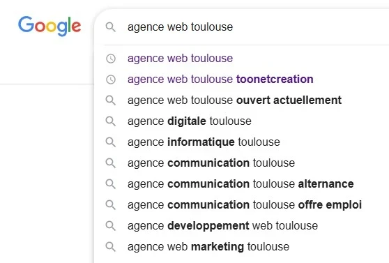 exemple de recherche mot clé sur google pour commerce local