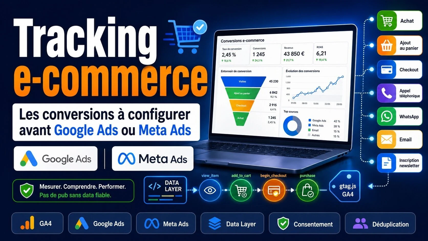 Tracking e-commerce : les conversions à configurer avant de lancer Google Ads ou Meta Ads