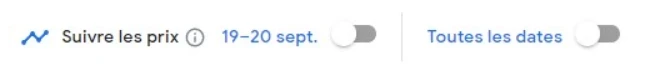 définir une alerte de prix sur google flights
