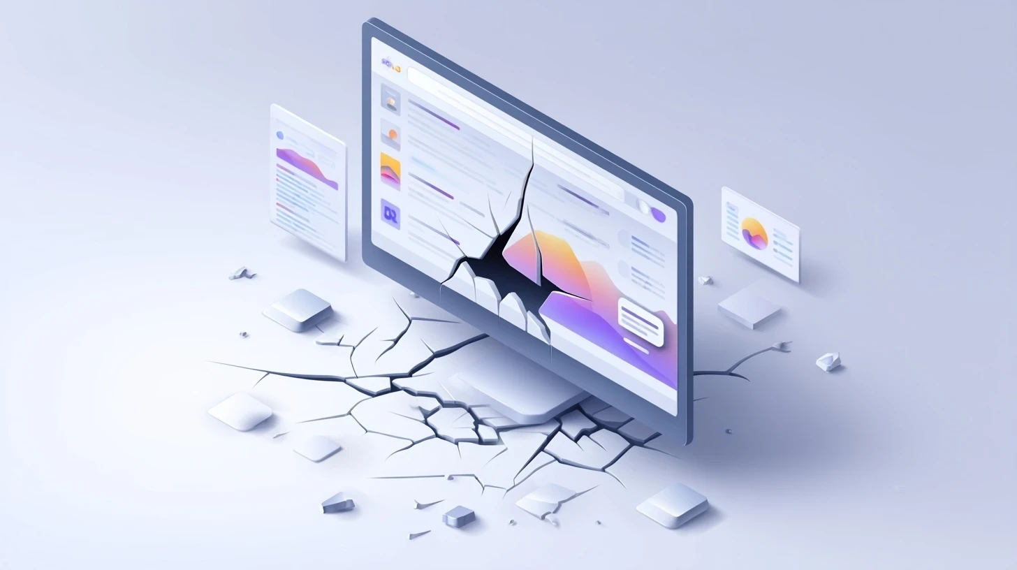illustration d'un site web cassé