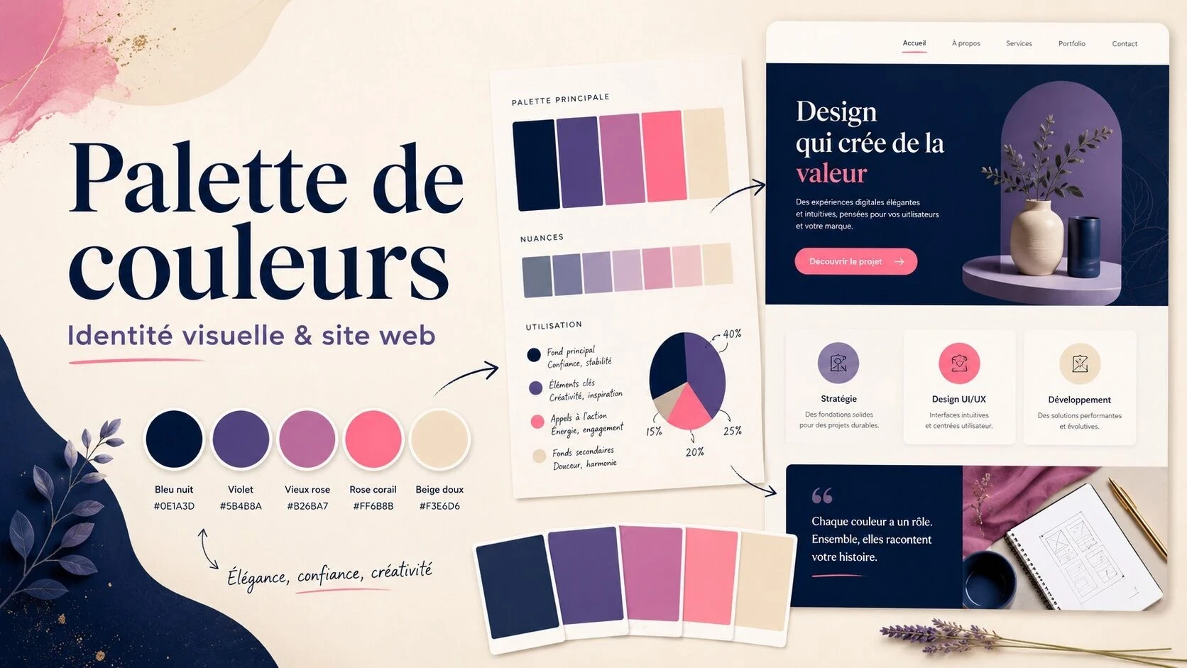 Comment choisir une palette de couleurs pour son identité visuelle et son site web ?