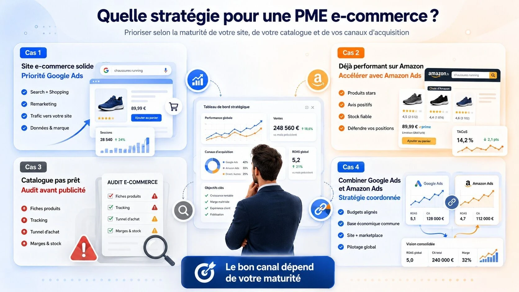 Stratégie publicitaire e-commerce selon la maturité du site, du catalogue et des canaux d’acquisition